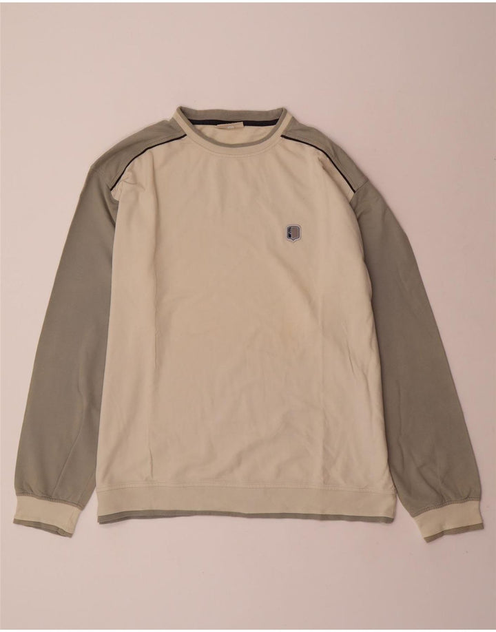 Moletom masculino ASICS Jumper 2XL algodão colorblock branco