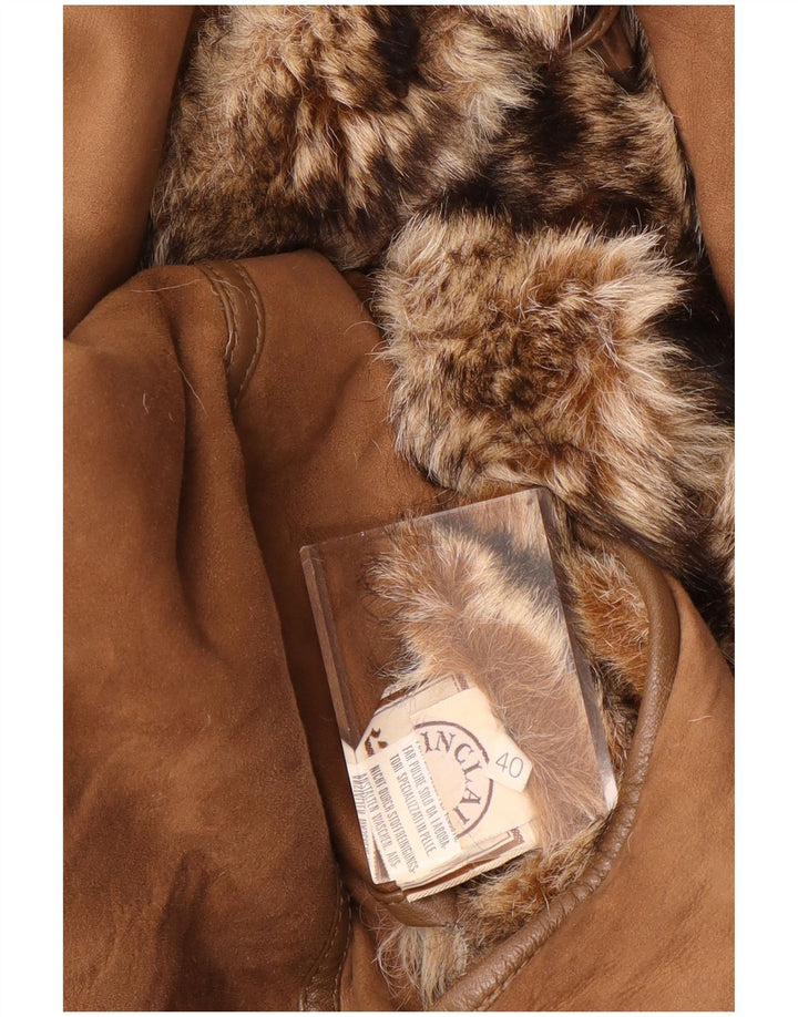 Casaco feminino de shearling grande Sinclair EU 40 Shearling marrom médio