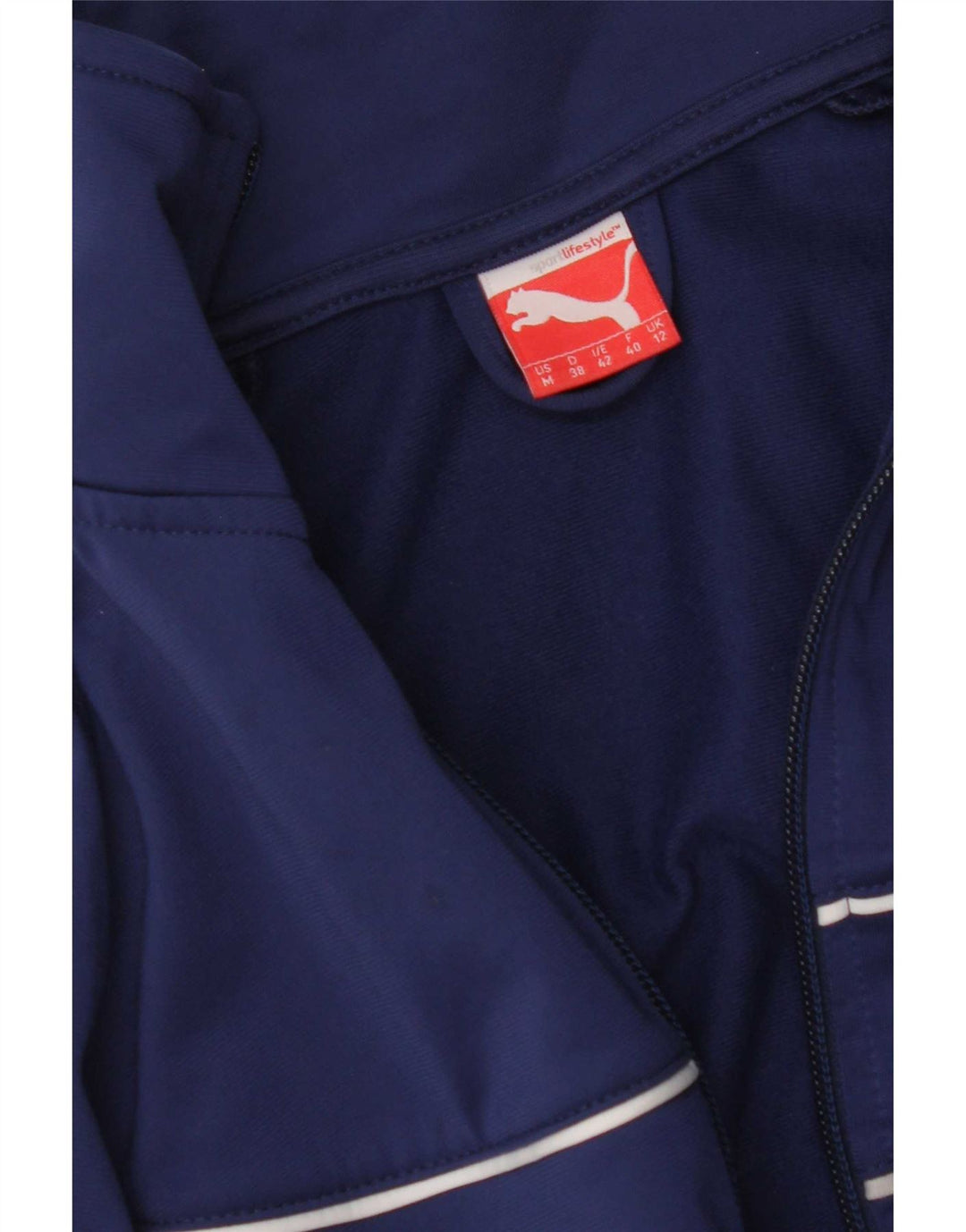 Puma Womens Tracksuit Top Jacket UK 12 Médio Azul Marinho