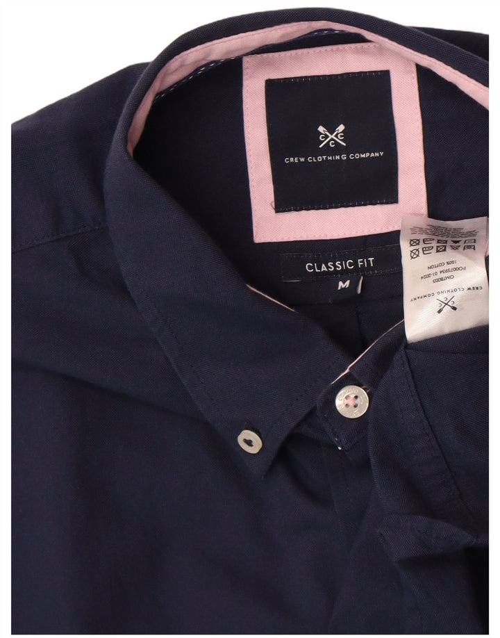 Camisa masculina clássica de ajuste da Crew Clothing algodão azul marinho médio