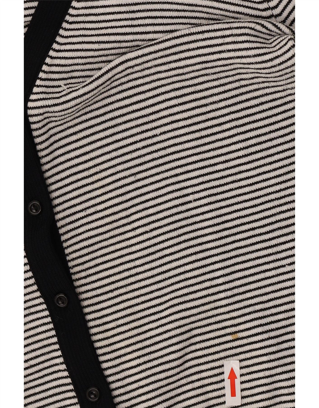 Suéter cardigã feminino Zara Reino Unido 12 rayon listrado preto médio