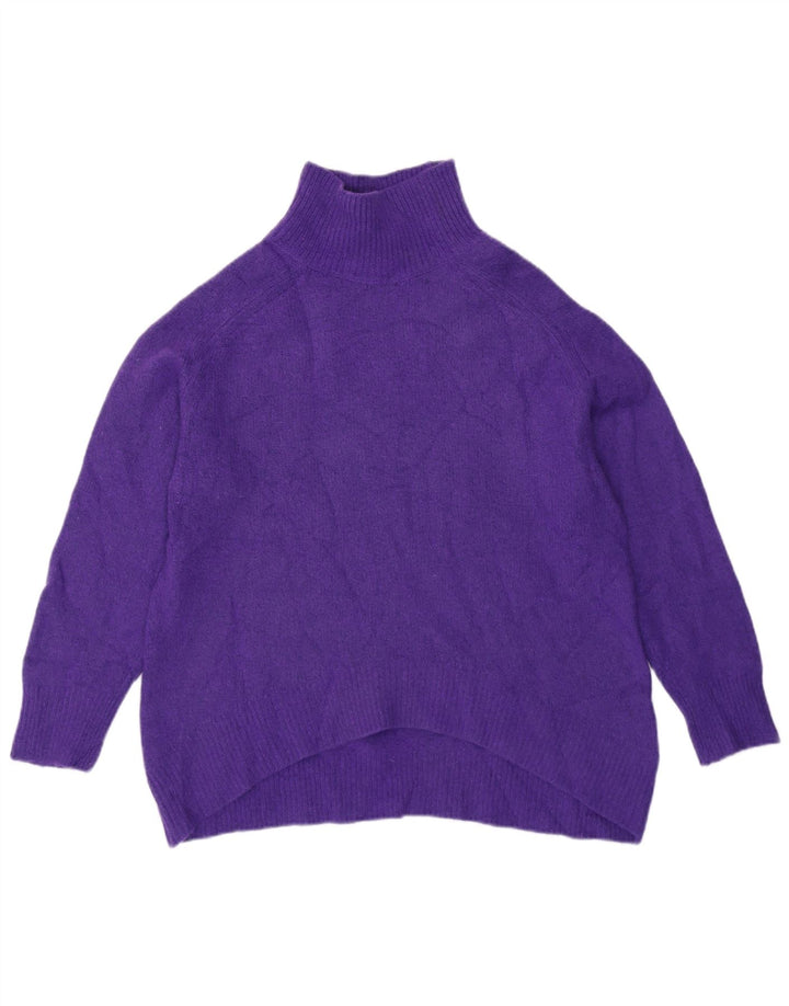 Suéter feminino Massimo Dutti com gola redonda grande Reino Unido 10 pequeno roxo