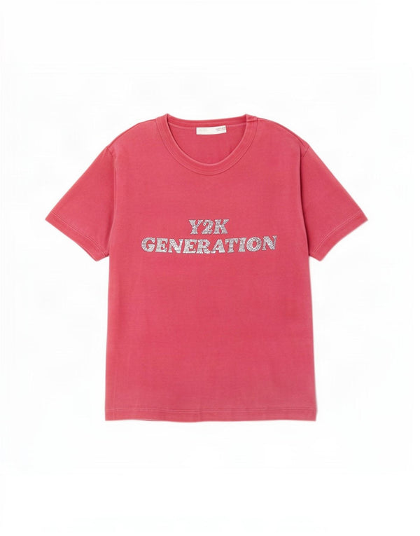 Camiseta feminina gráfica Zara Top UK 10 pequeno algodão rosa