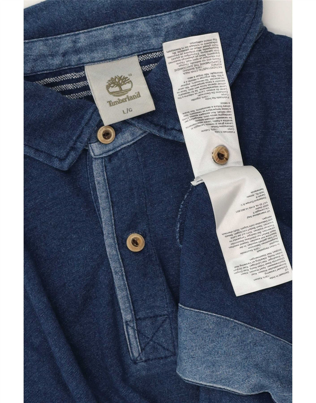 Camisa polo masculina Timberland grande algodão azul marinho