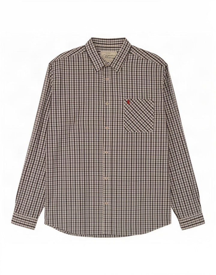 Camisa masculina Joules XL azul algodão guingão