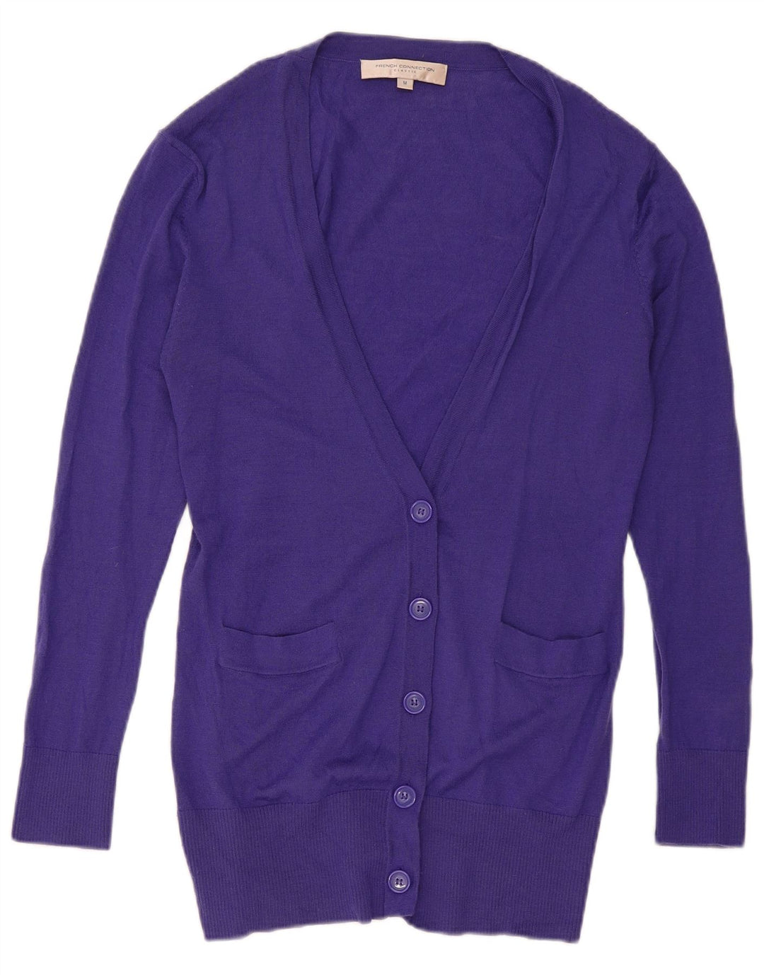 Suéter Cardigan Feminino Longline French Connection Reino Unido 12 Roxo Médio