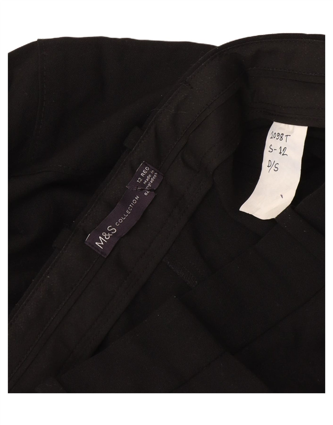 Calça cargo feminina reta Marks & Spencer Reino Unido 12 médio W30 L30 preta