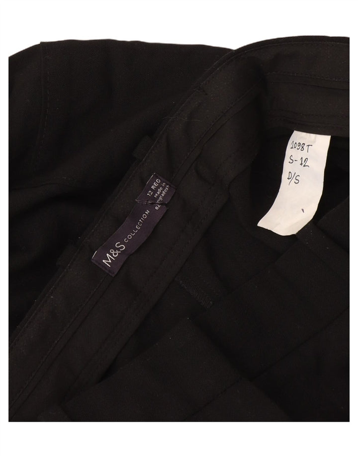 Calça cargo feminina reta Marks & Spencer Reino Unido 12 médio W30 L30 preta