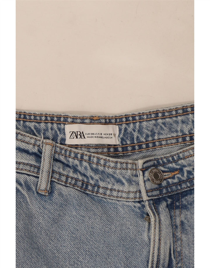 Calça jeans feminina Zara Cargo Straight EU 38 pequena W32 L32 azul