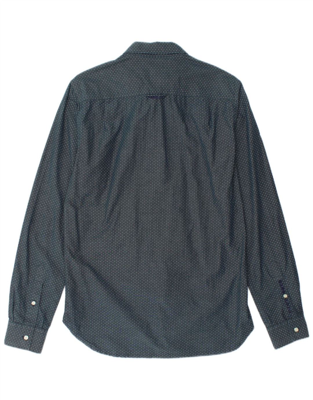 Camisa masculina SUPERDRY pequena algodão manchado azul marinho
