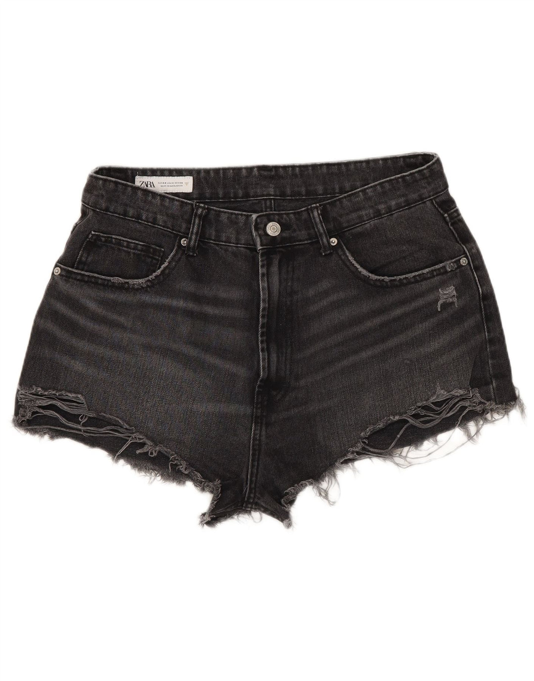 Calça feminina jeans desgastada Zara EU 44 XL W34 algodão cinza