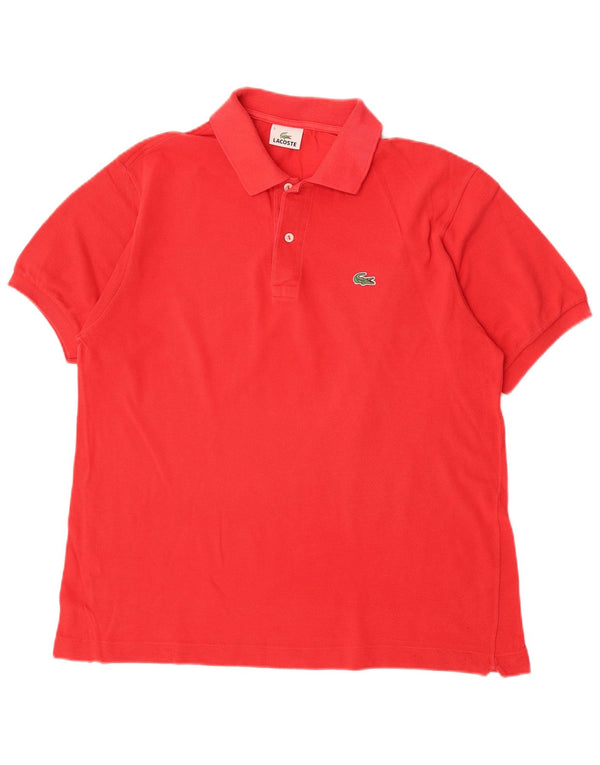 Camisa polo masculina Lacoste tamanho 5 grande algodão vermelho