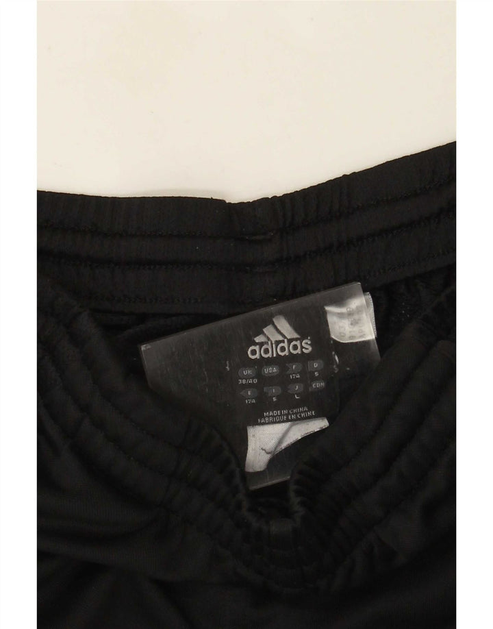 Calças de treino masculinas Adidas UK 38/40 poliéster preto médio