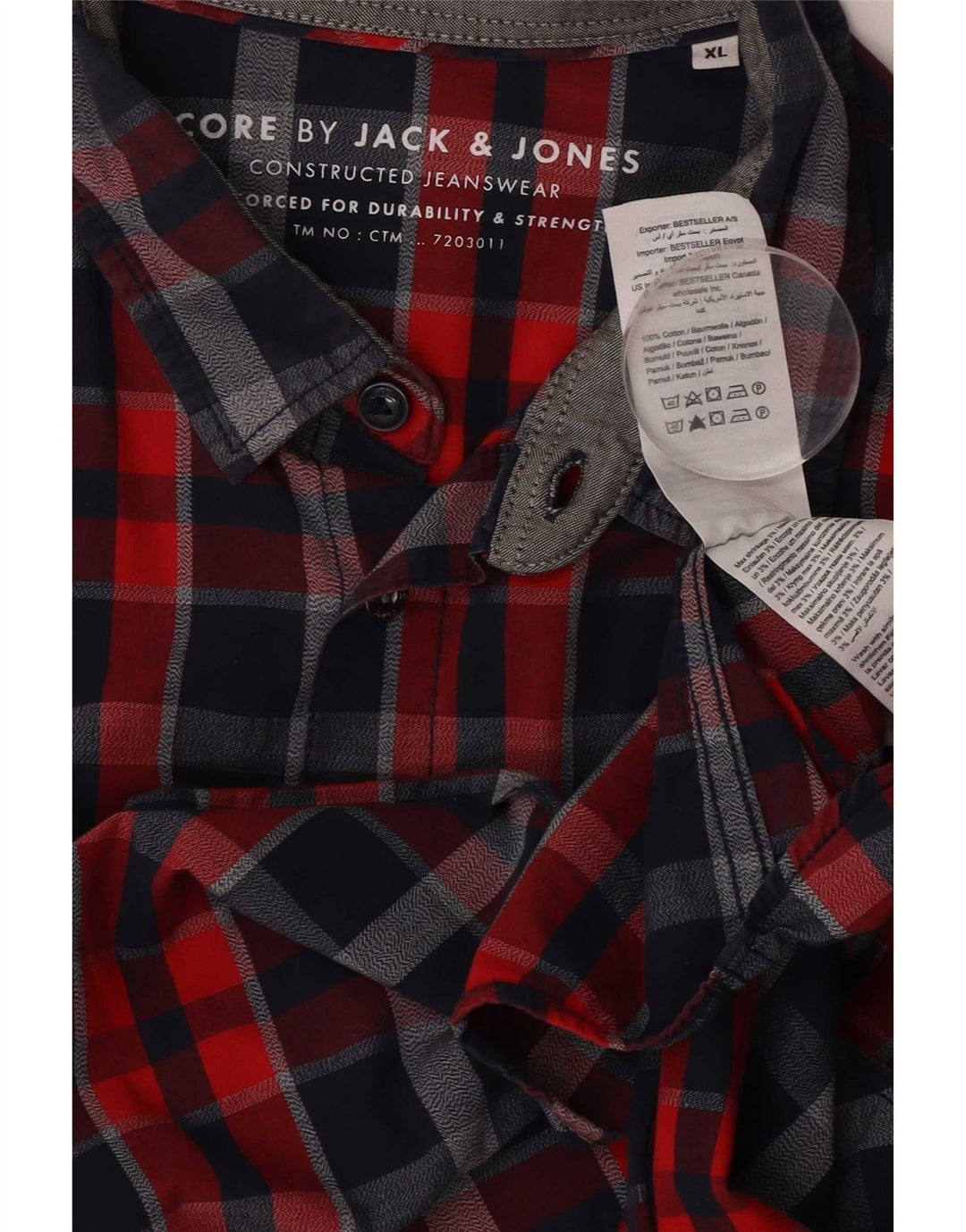 Camisa masculina Jack & Jones XL algodão xadrez multicolorido