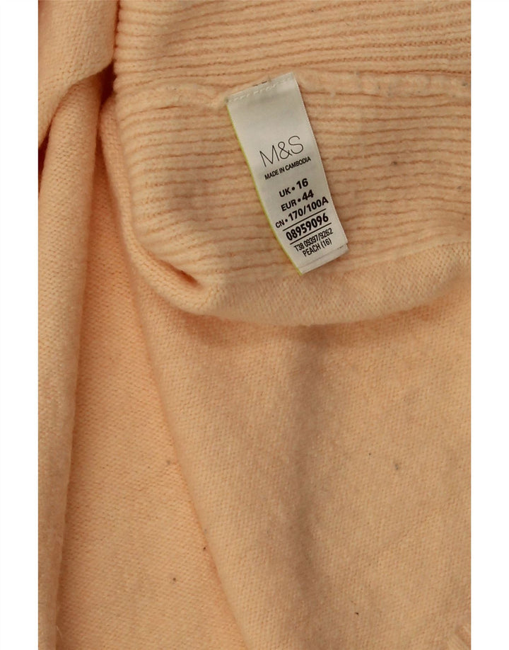 Suéter feminino Marks & Spencer com gola tartaruga Reino Unido 16 grande rosa