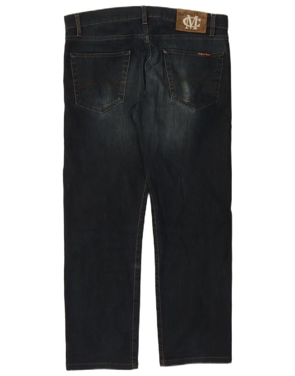 Marlboro Classics Mens Straight Jeans W34 L28 Azul Algodão