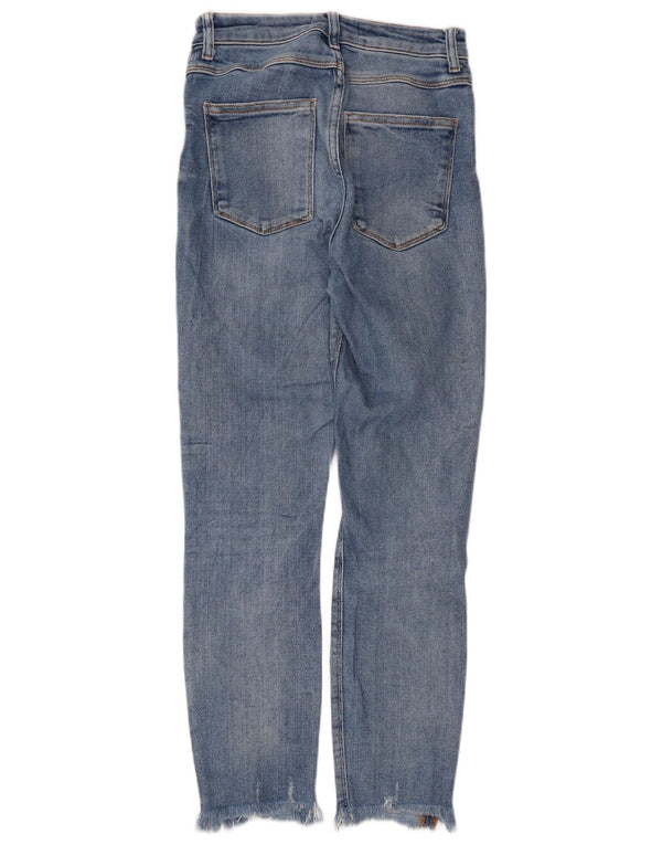 Zara Jeans femininos desgastados slim EU 38 pequeno W28 L26 azul