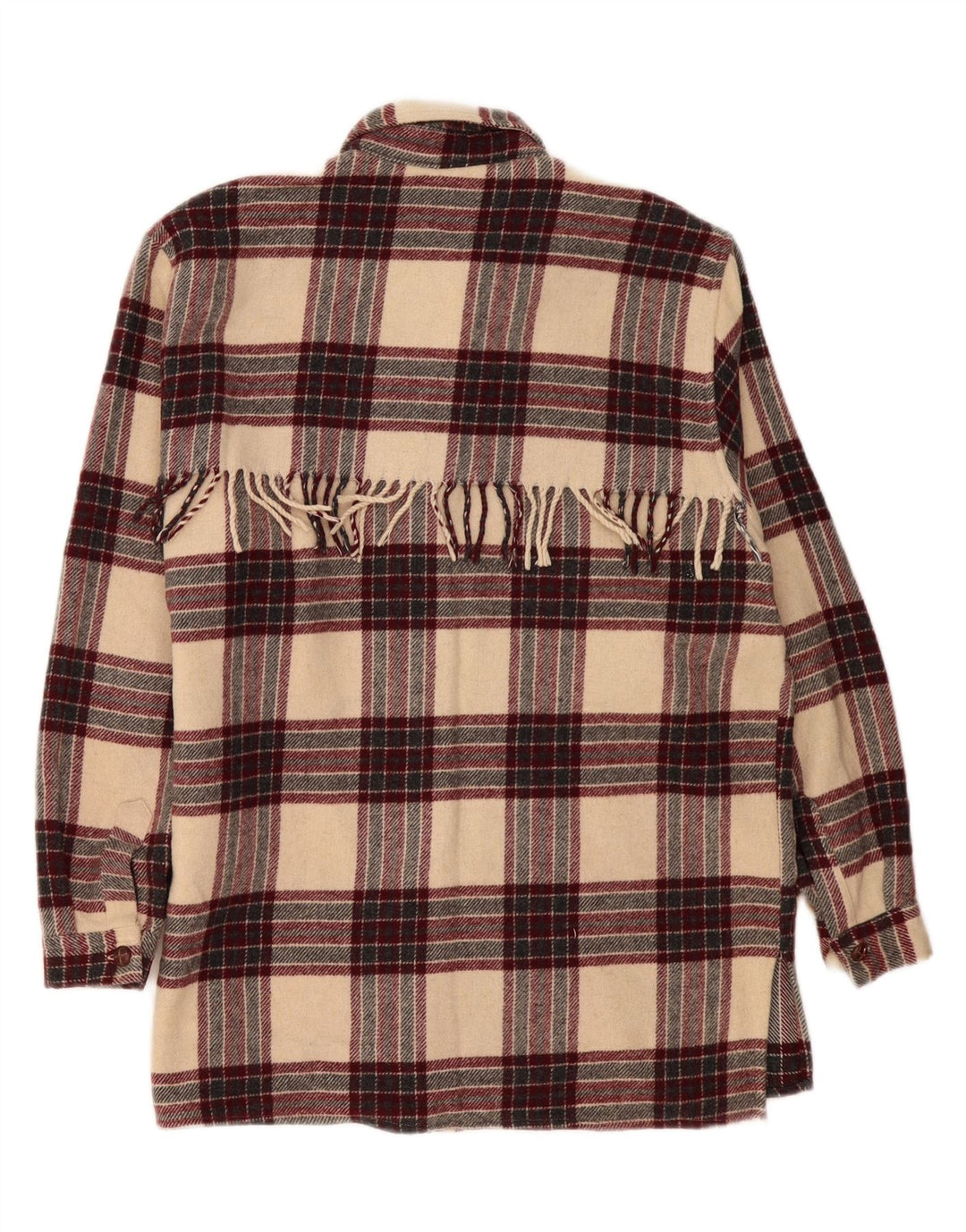 HALFON Womens Oversized Flannel Shirt IT 44 Medium Burgundy Check