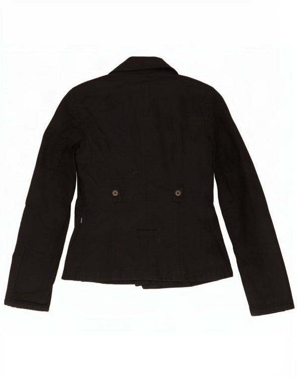 Jaqueta utilitária feminina vintage IT 40 algodão preto pequeno