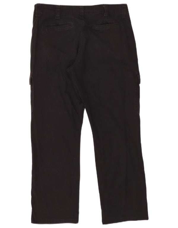 Wrangler Calça cargo masculina de ajuste relaxado W34 L30 algodão preto