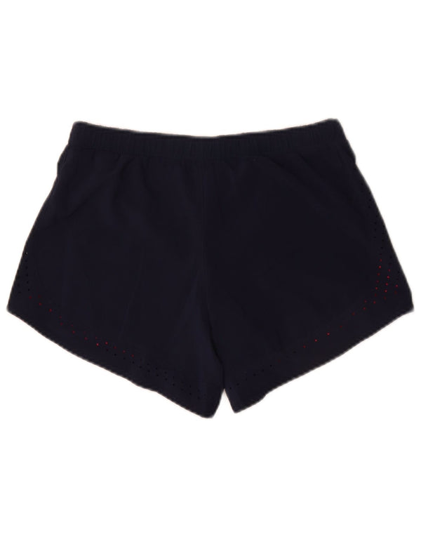 Adidas Womens Climalite Sport Shorts UK 12/14 Médio Azul Marinho Algodão