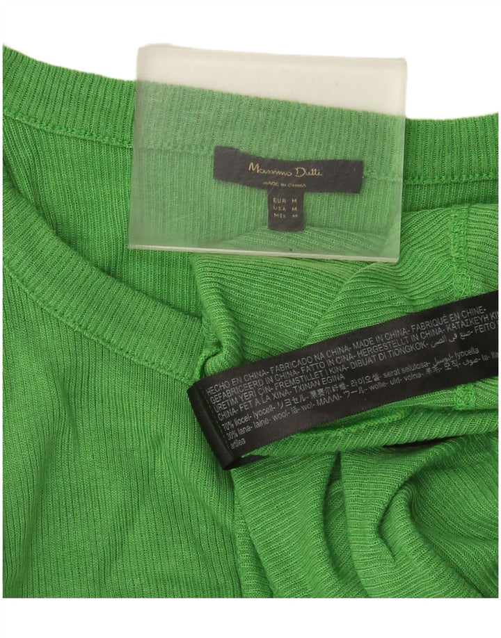 Colete feminino Massimo Dutti UK 12 Lyocell verde médio