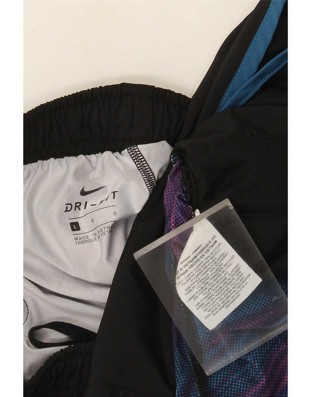 Shorts esportivos femininos Nike Dri Fit UK 14 grande poliéster preto