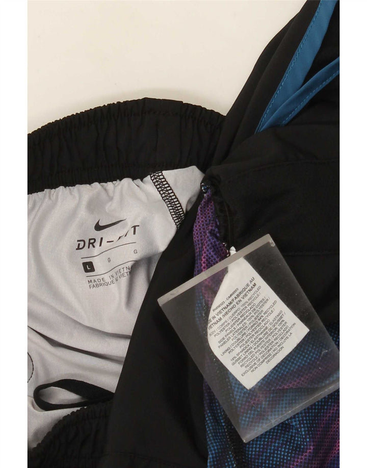 Shorts esportivos femininos Nike Dri Fit UK 14 grande poliéster preto