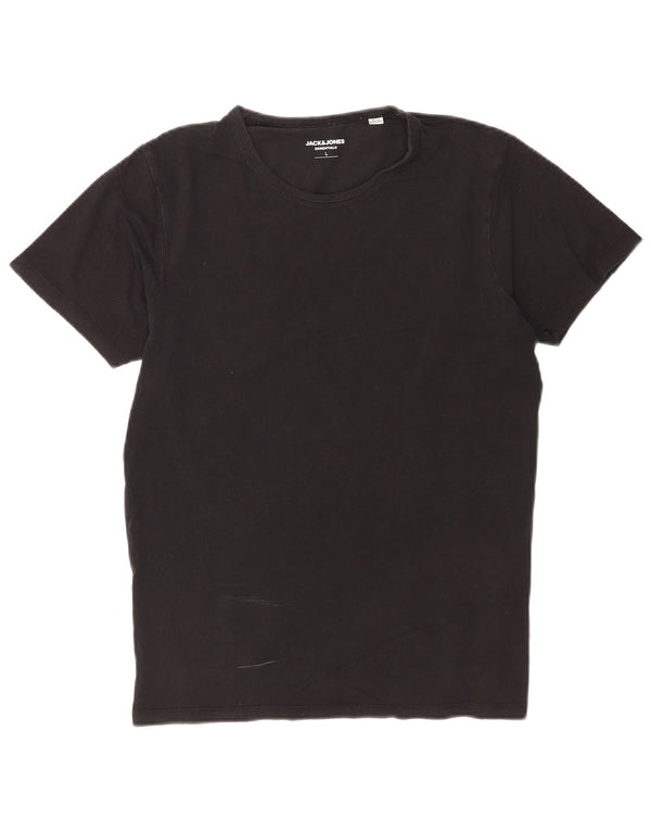 Camiseta masculina Jack & Jones grande algodão preto