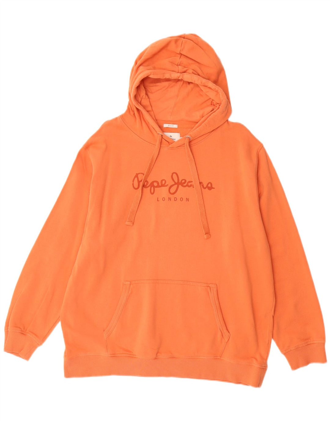 PEPE JEANS Suéter gráfico masculino com capuz 2XL algodão laranja