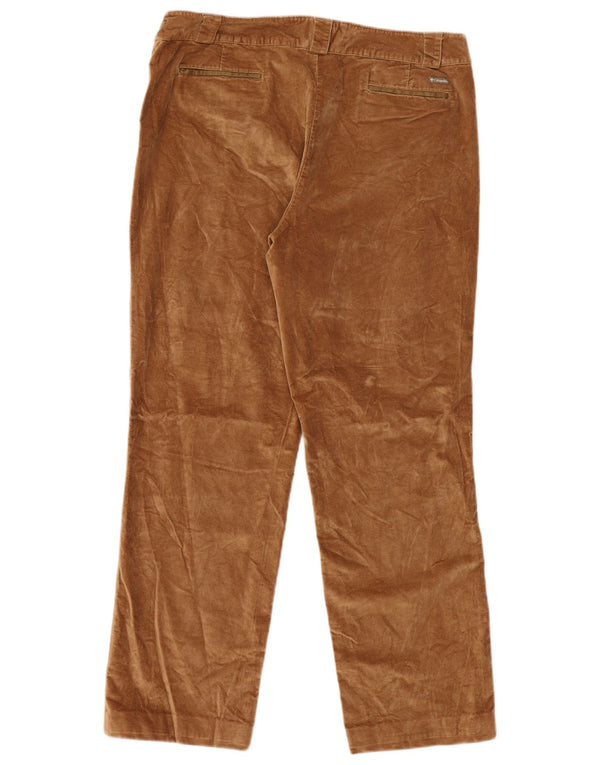 Columbia Calça feminina casual de veludo reto US 16 2XL W36 L30 marrom