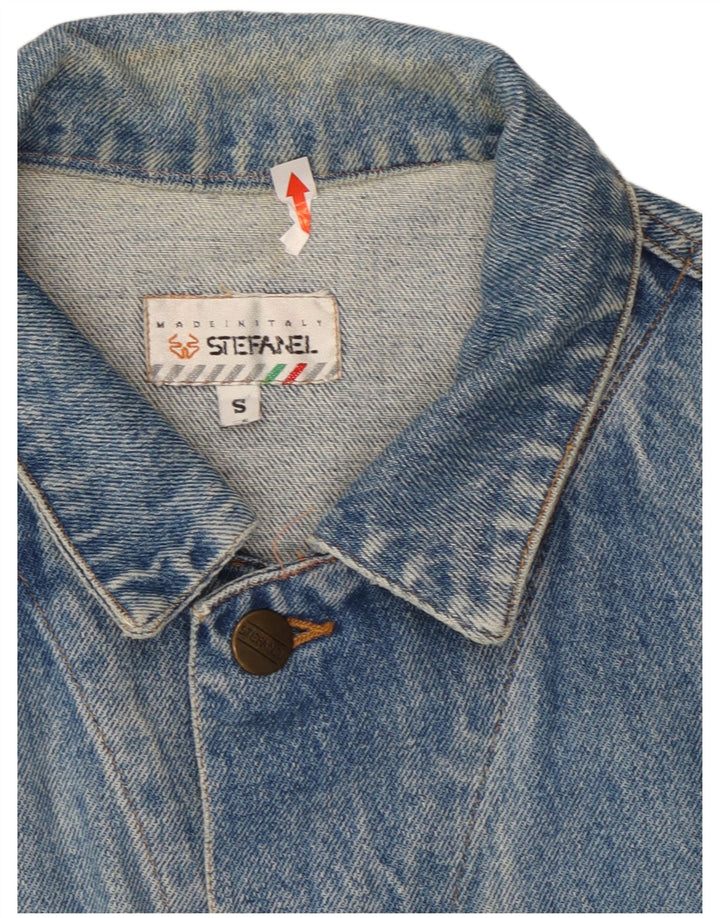 Jaqueta jeans masculina Stefanel UK 36 pequena azul