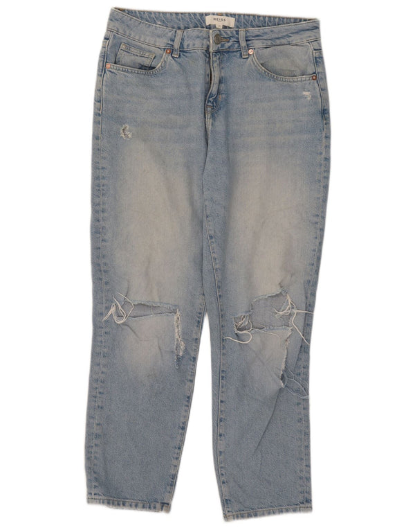 Jeans recortados femininos Reiss W29 L26 algodão azul