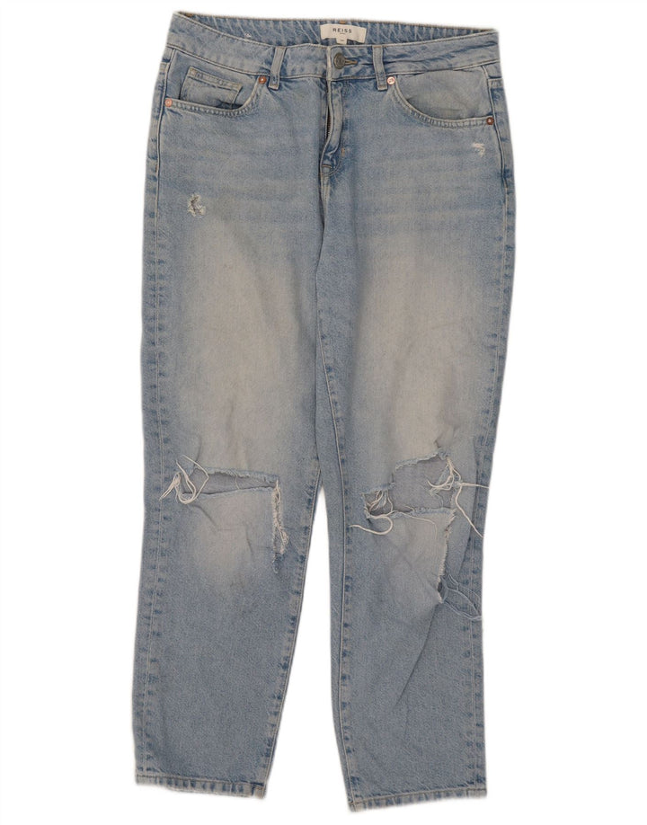 Jeans recortados femininos Reiss W29 L26 algodão azul