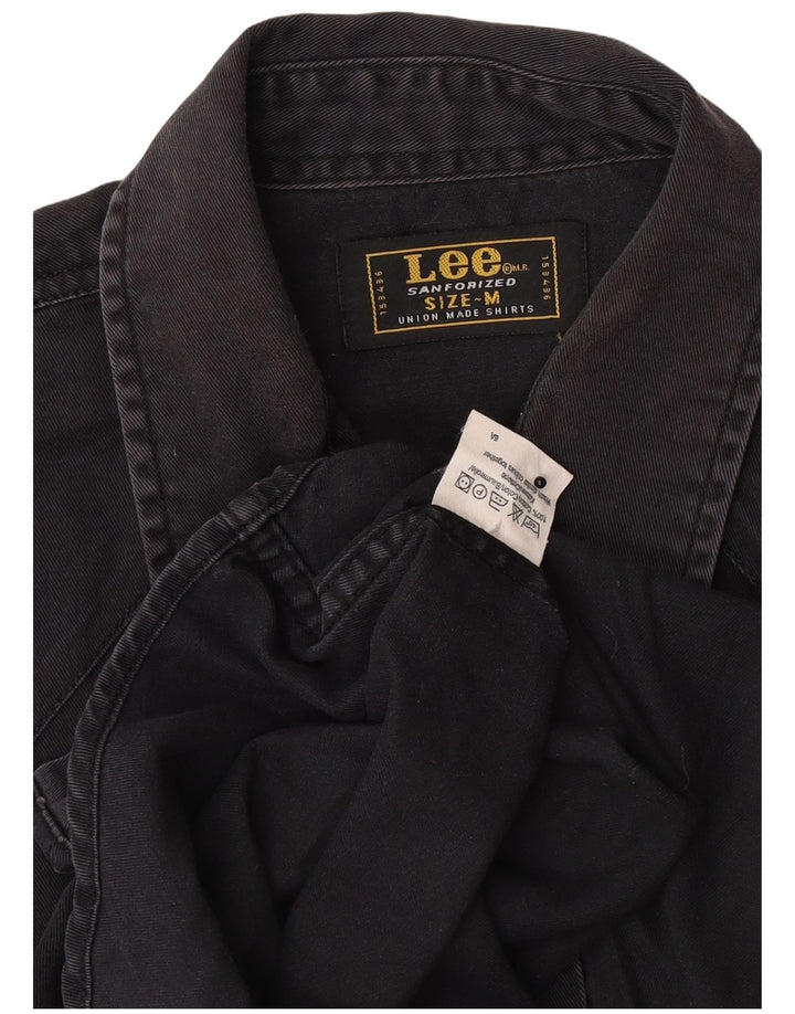 Camisa jeans masculina Lee algodão preto médio