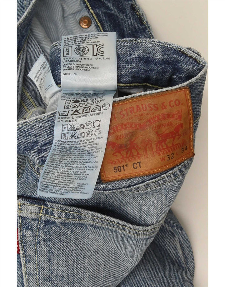 Levi's Masculino 501 Straight Jeans W32 L31 Azul Algodão