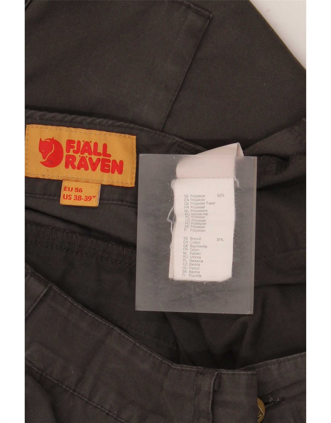 Calça cargo reta masculina Fjall Raven W38 L32 poliéster marrom
