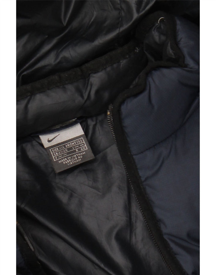 Jaqueta acolchoada com capuz masculina Nike UK 44 2XL azul marinho nylon