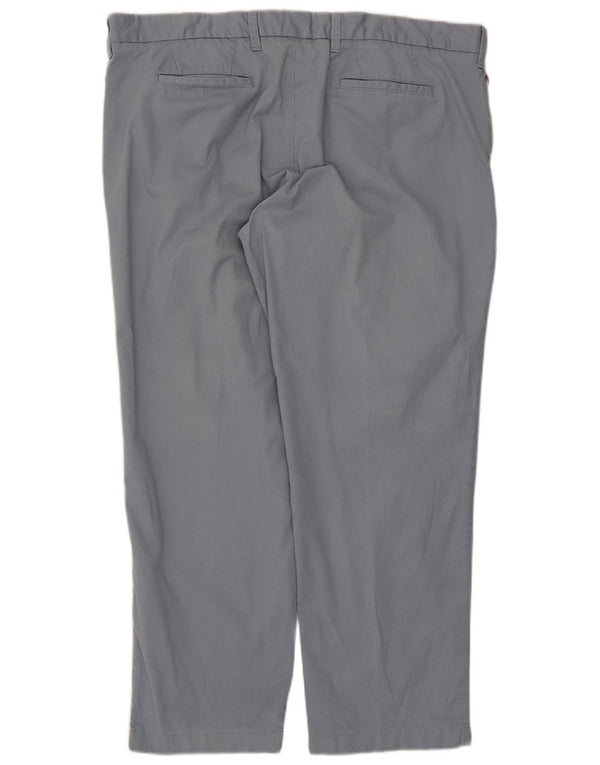 Calça chino reta masculina Marks & Spencer Blue Harbor W44 L29 cinza