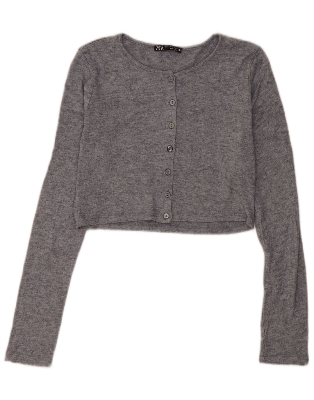 Suéter cardigã feminino Zara UK 10 viscose cinza pequeno