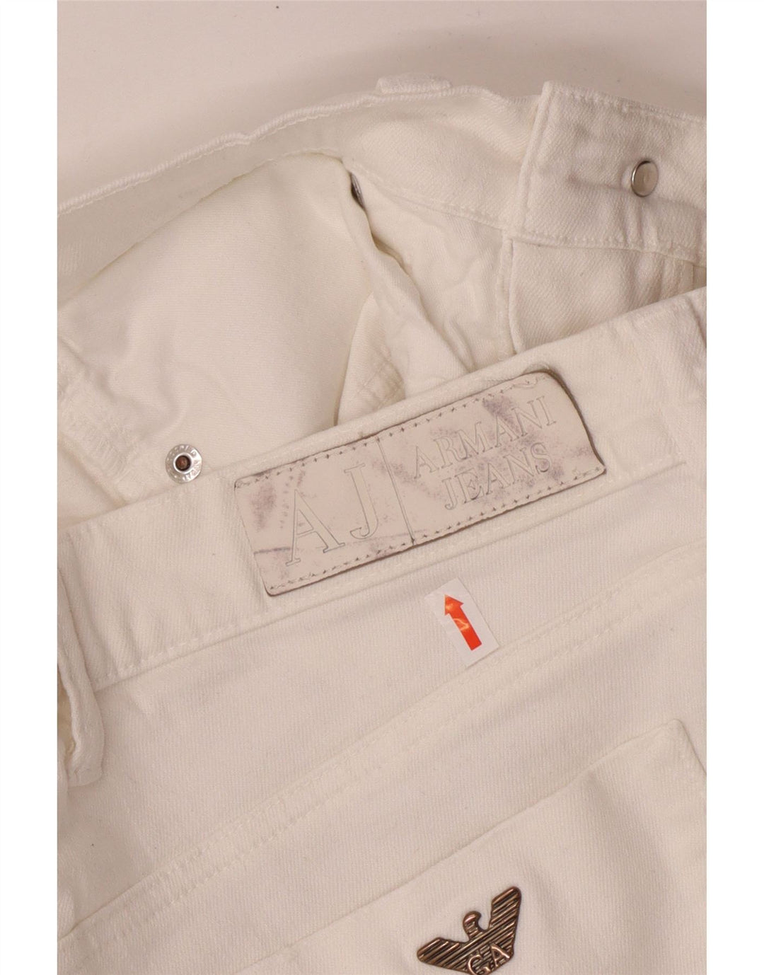 Armani feminino regular reto jeans W29 L30 algodão branco