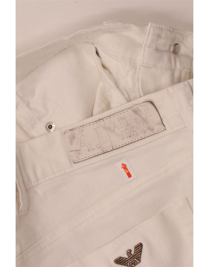 Armani feminino regular reto jeans W29 L30 algodão branco