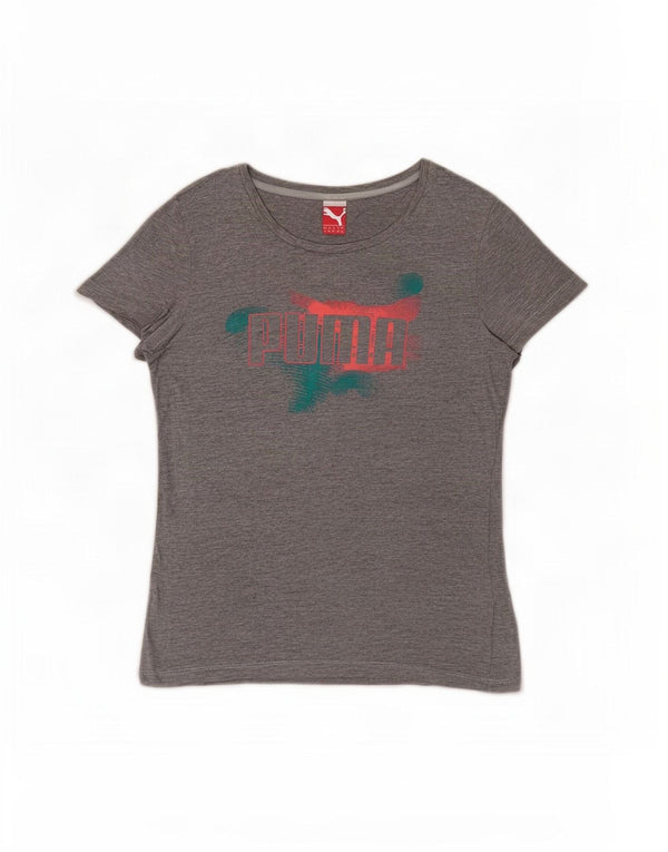 Puma Camiseta Feminina Graphic Top UK 10 Pequena Cinza