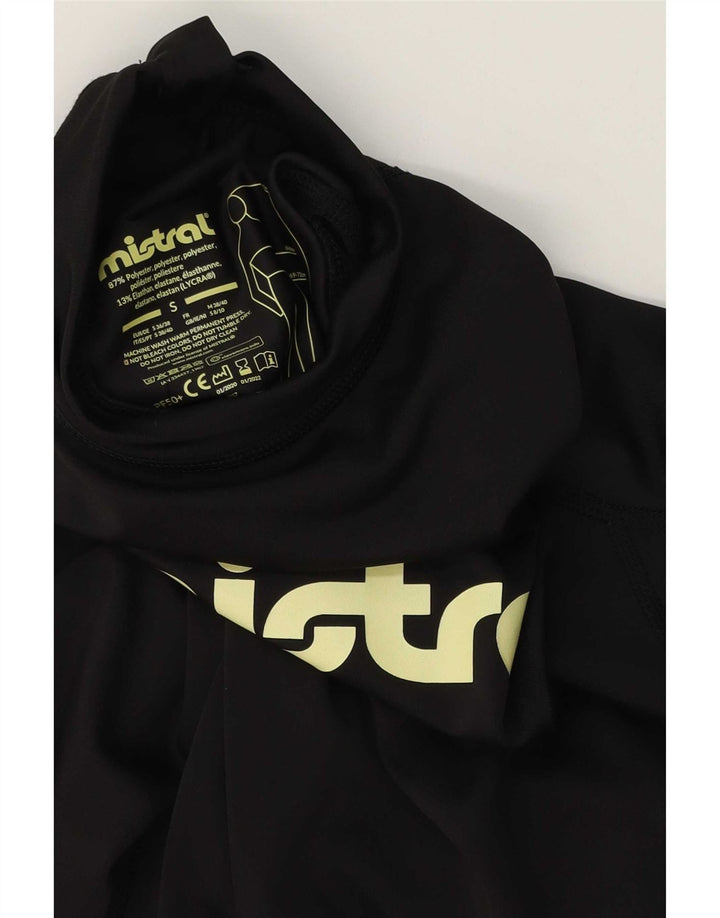 Mistral Mens Graphic Zip Neck Pulôver Treino Top Pequeno Poliéster Preto