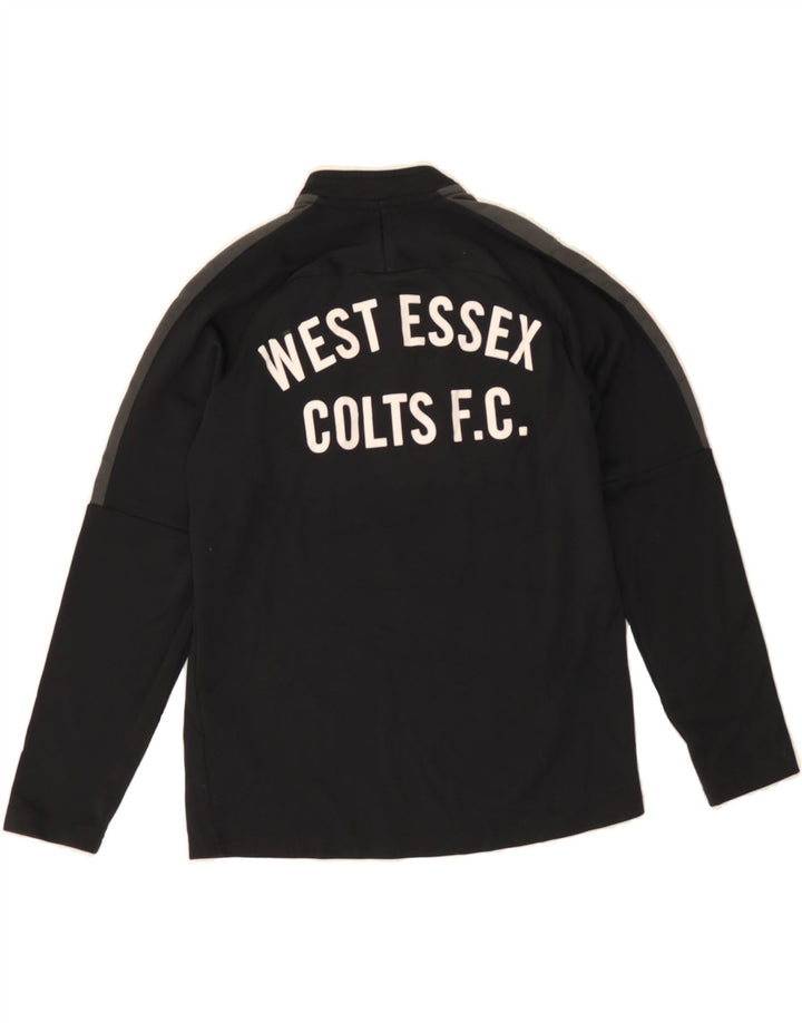 NIKE Boys Graphic Zip Neck Pullover Tracksuit Top 10-11 Years Medium Black Vintage Nike and Second-Hand Nike from Messina Hembry 