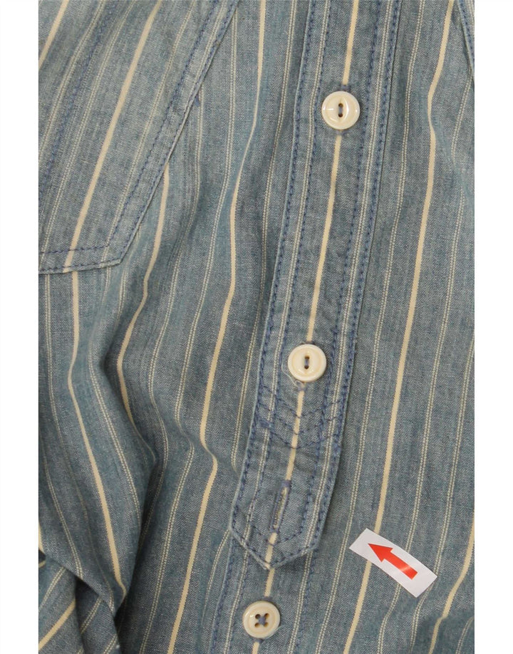Camisa masculina Levi's de algodão listrado azul médio