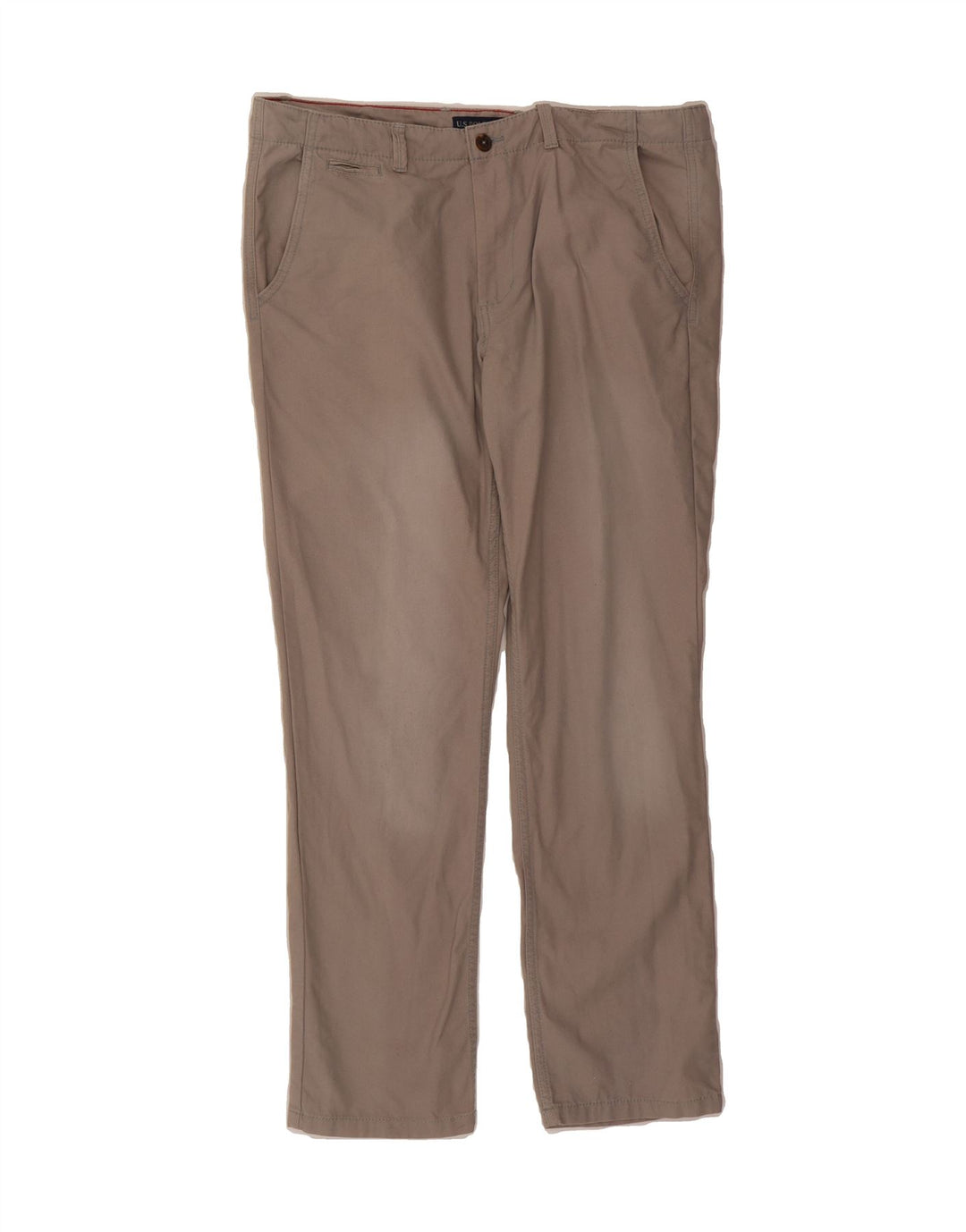 U.S. POLO ASSN. Mens Straight Casual Trousers W36 L30 Beige Cotton Vintage U.S. Polo Assn. and Second-Hand U.S. Polo Assn. from Messina Hembry 