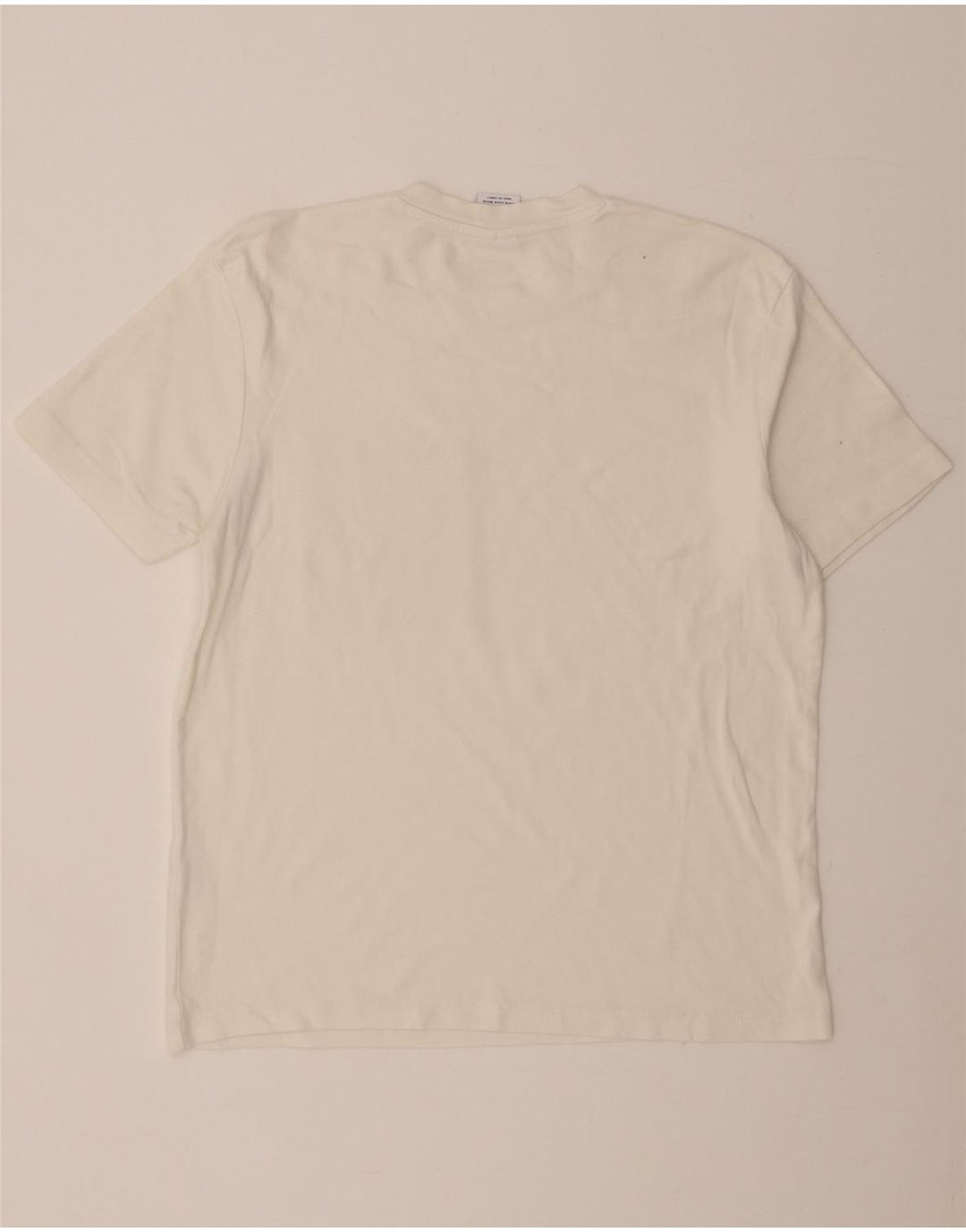 ZARA Mens T-Shirt Top Medium Beige Cotton Vintage Zara and Second-Hand Zara from Messina Hembry 