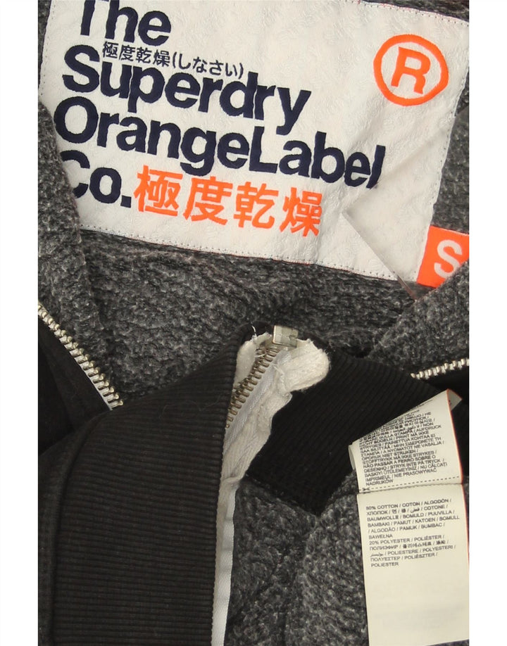 Suéter masculino Superdry com capuz e zíper pequeno algodão preto