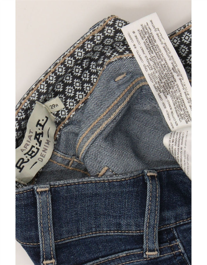 Calça jeans reta feminina ARIAT W29 L29 algodão azul